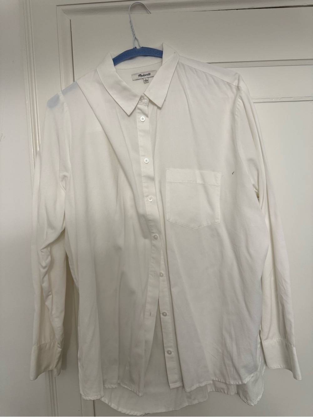 Madewell Women's White Long-Sleeve Button-Down Shirt